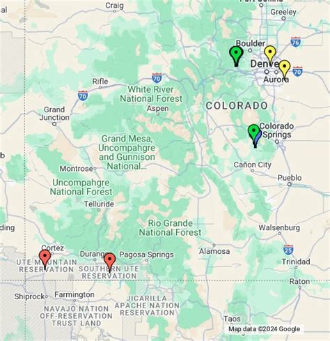 map of colorado casino locations.